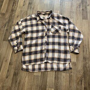 Cisono Plaid Collection Large Flannel Button Down Long Sleeve Shirt